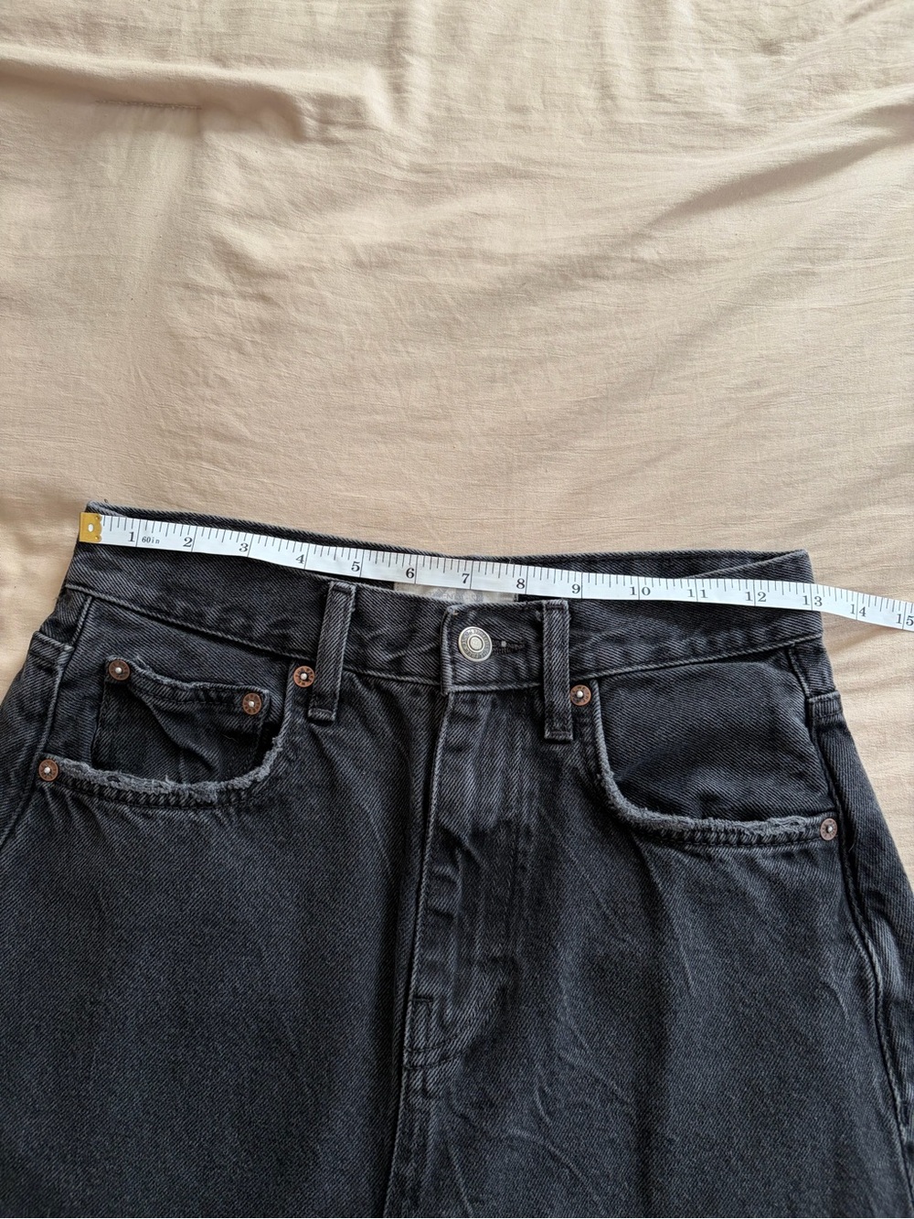 Free People We The Free Washed Black Distressed Wide-Leg Jeans - Picture 3 of 9